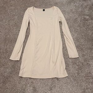 SHEIN Cream Long Sleeve Dress